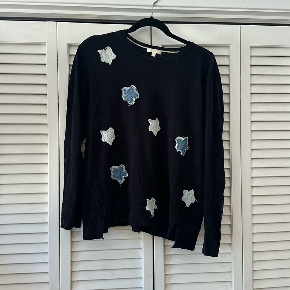 Lisa Todd sweater Blue and white stars